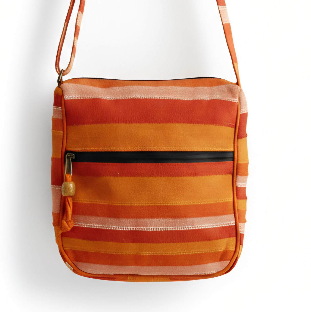 Sunrise Orange Stripe Crossbody Bag