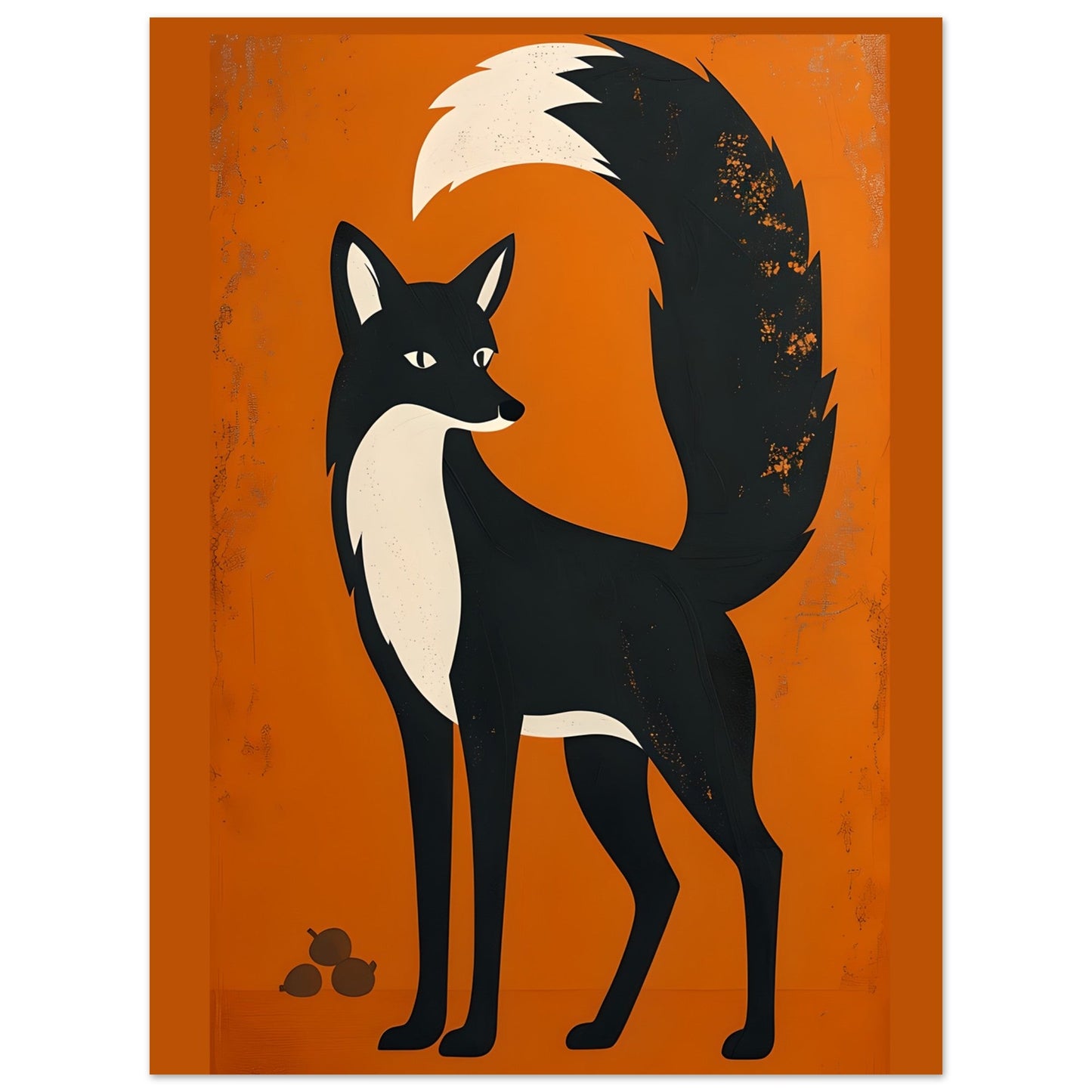 Modern Retro Fox | Scandinavian Woodland Animal Art Poster