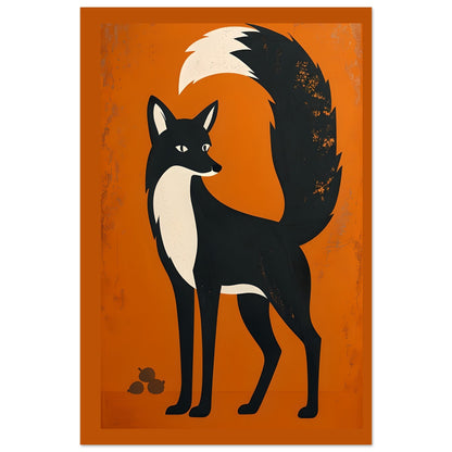 Modern Retro Fox | Scandinavian Woodland Animal Art Poster
