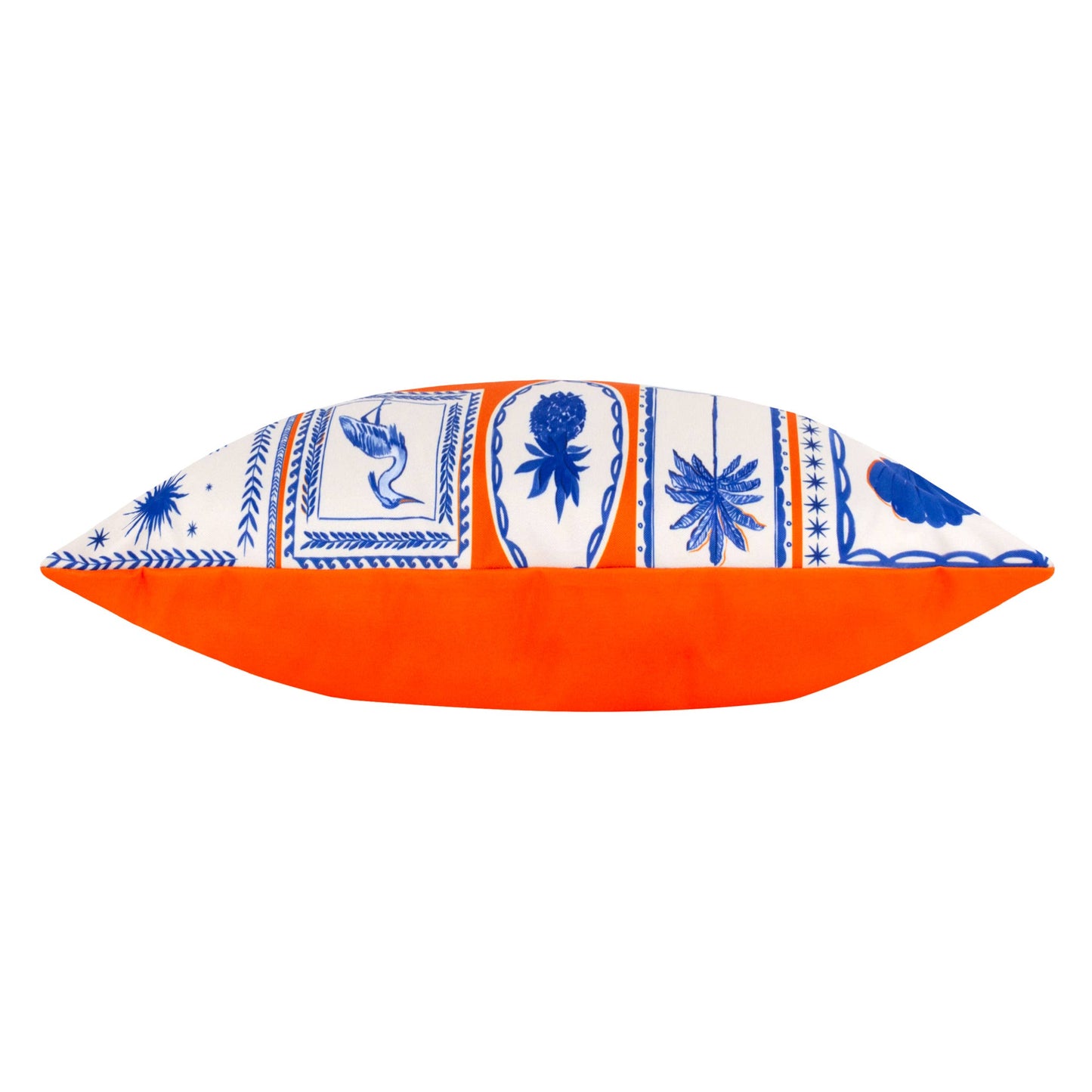 Frieze Mediterranean Greek Island Orange/Blue Outdoor Cushion