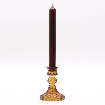 Vintage Candle Holder - Antique Amber