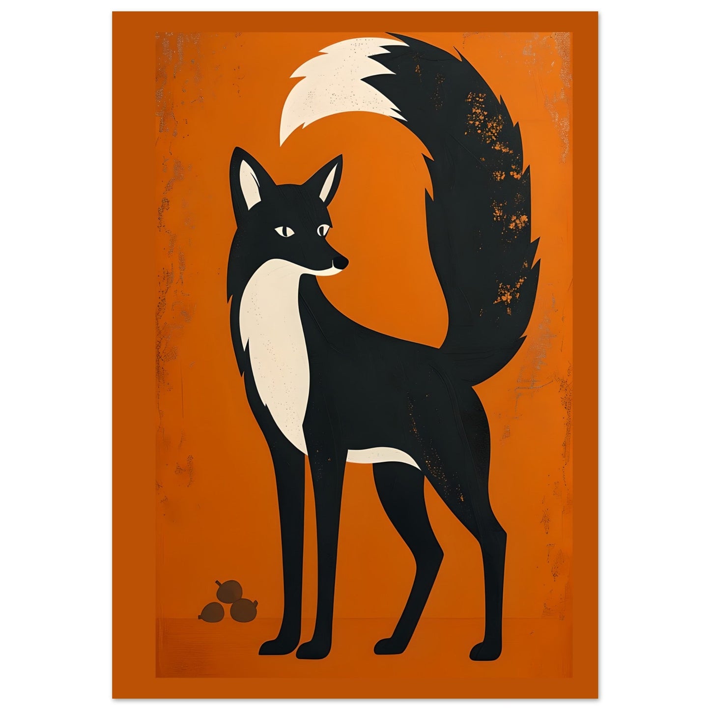 Modern Retro Fox | Scandinavian Woodland Animal Art Poster