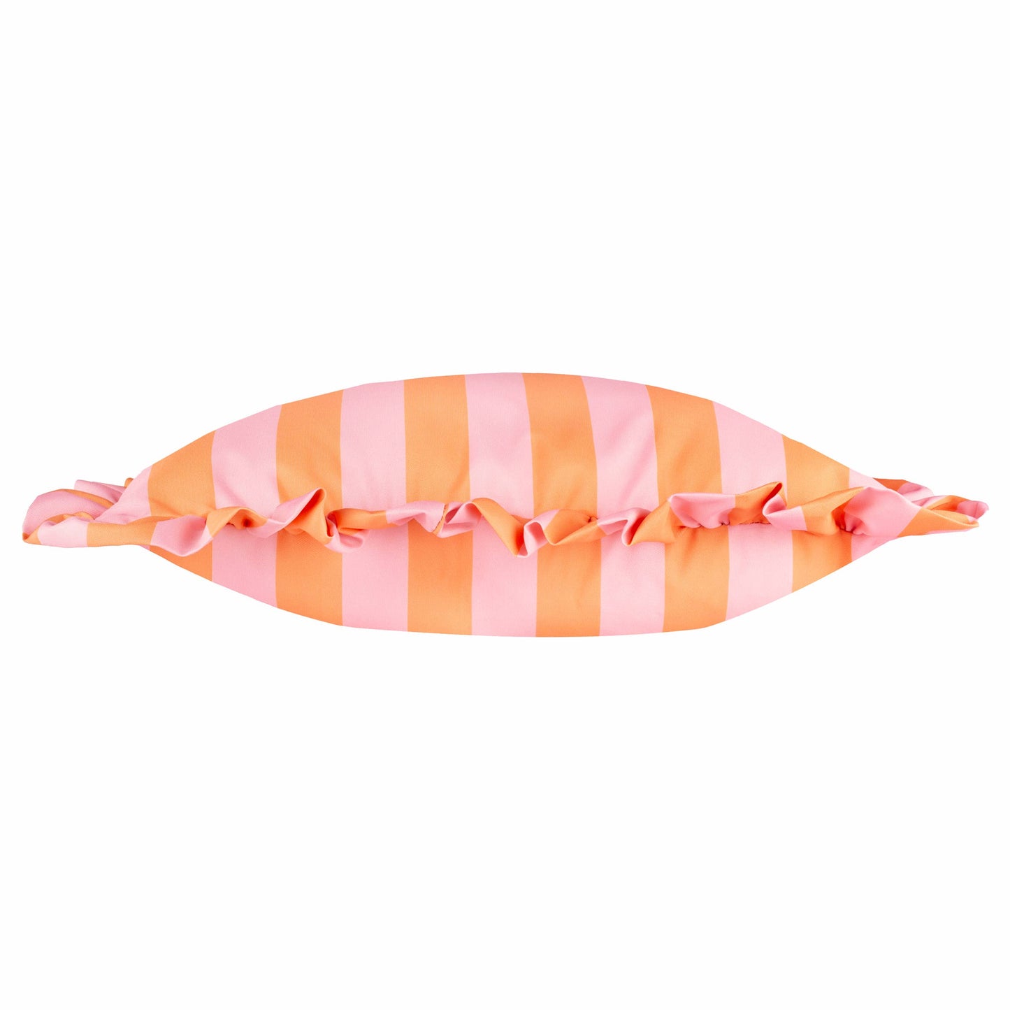 Palm Royale Stripe Ruffle Outdoor Cushion Pink/Orange