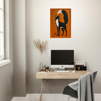 Modern Retro Fox | Scandinavian Woodland Animal Art Poster