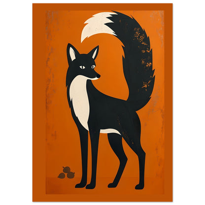 Modern Retro Fox | Scandinavian Woodland Animal Art Poster