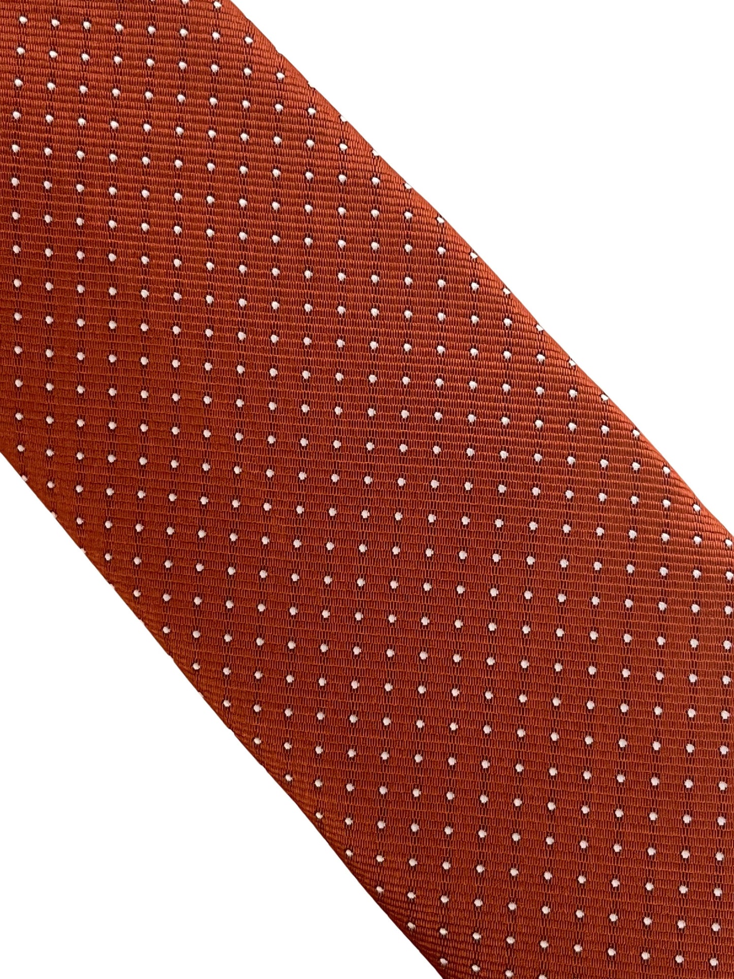 Burnt rustic orange/brown with white pin spots classic tie