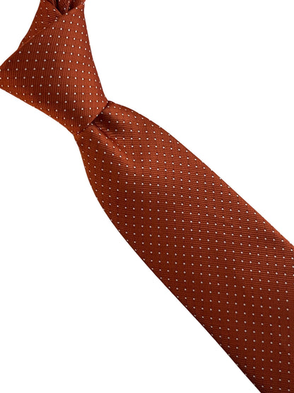 Burnt rustic orange/brown with white pin spots classic tie