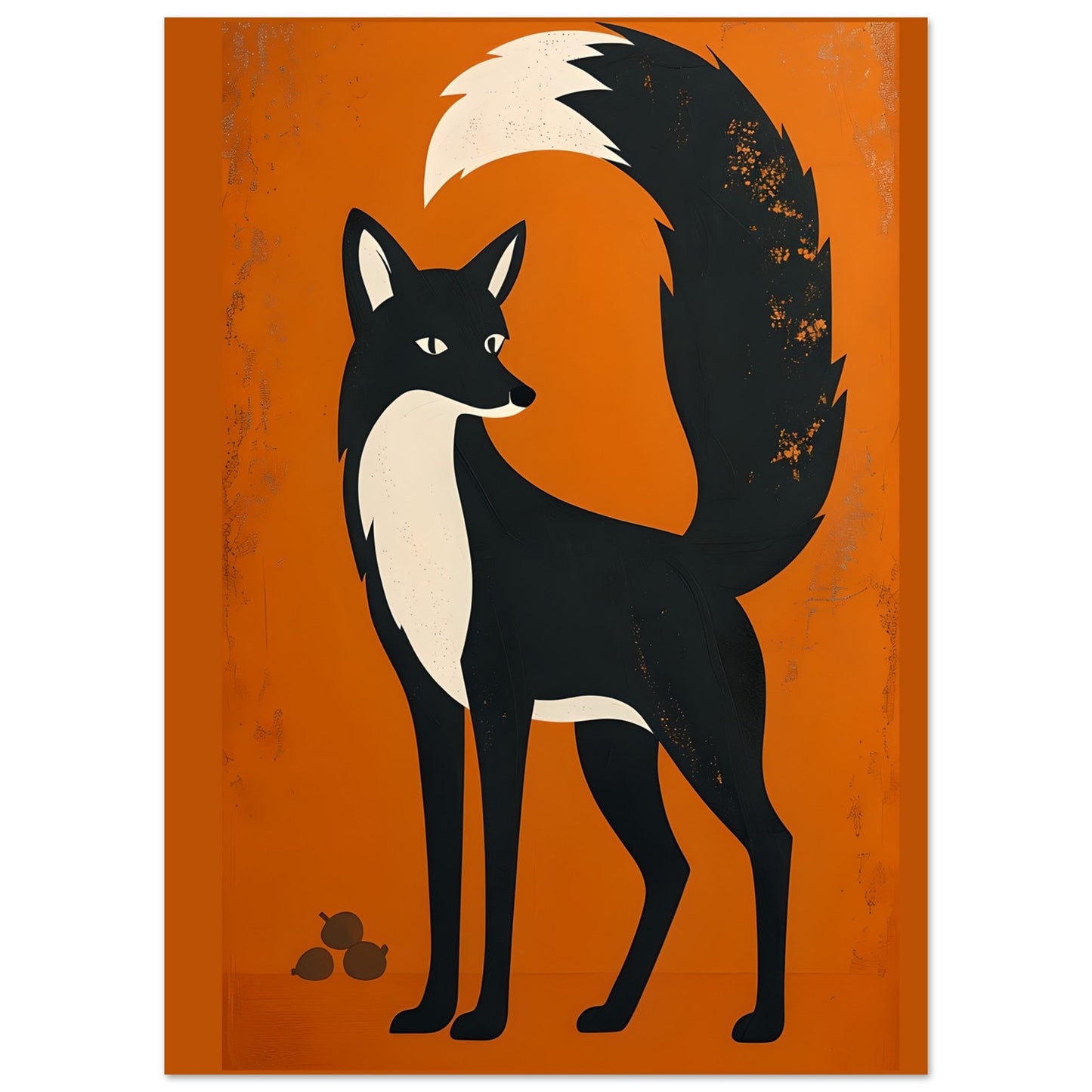 Modern Retro Fox | Scandinavian Woodland Animal Art Poster