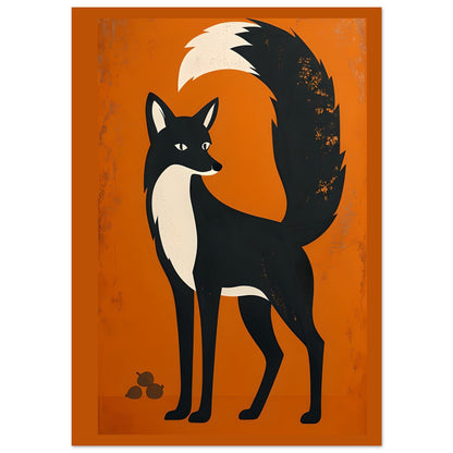 Modern Retro Fox | Scandinavian Woodland Animal Art Poster