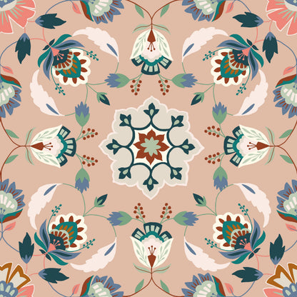 Folk Flora Reversible Traditional Folk Art Duvet Cover Set Orange