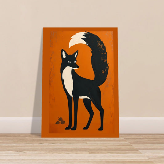 Modern Retro Fox | Scandinavian Woodland Animal Art Poster