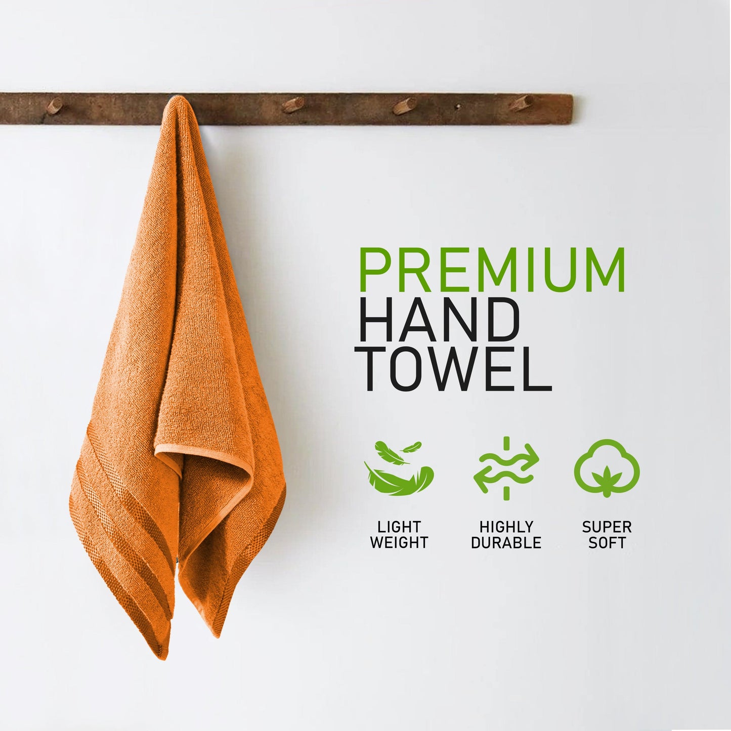 Belmont Viscose Stripe Orange Towels 100% Cotton Hotel Quality
