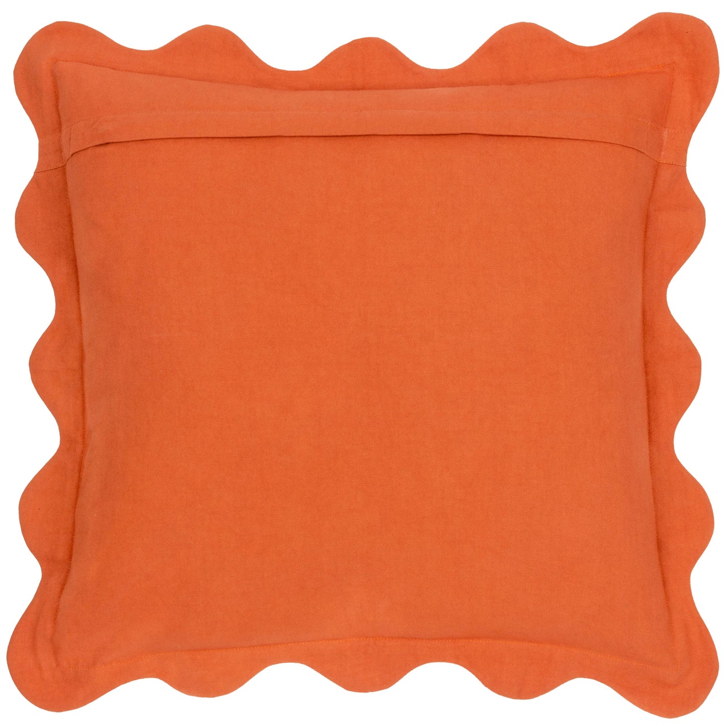 Coral Scalloped Cushion - orange / pink