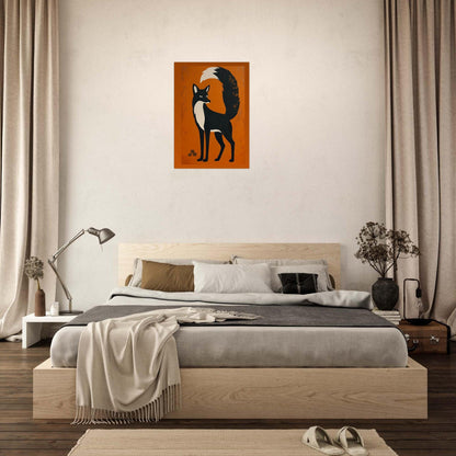 Modern Retro Fox | Scandinavian Woodland Animal Art Poster