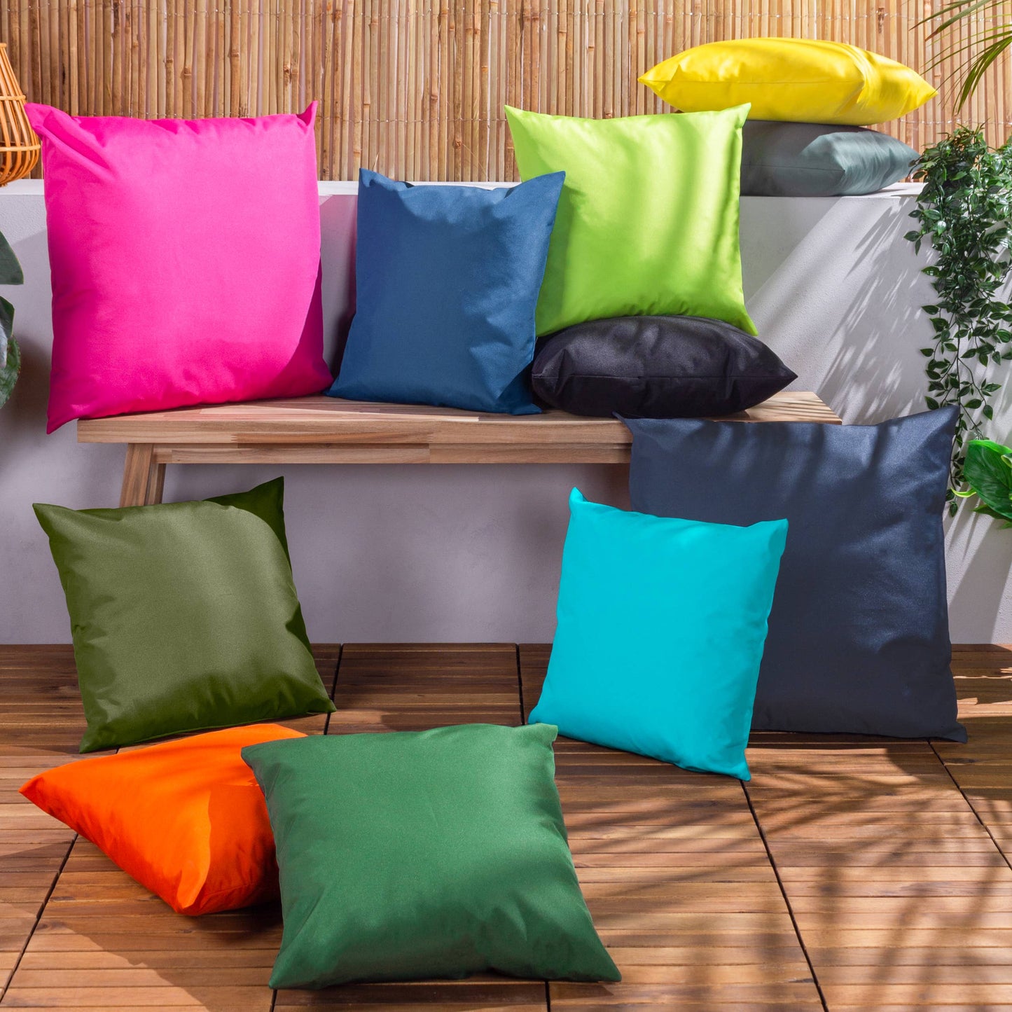 Plain Outdoor Sqaure Cushion Orange