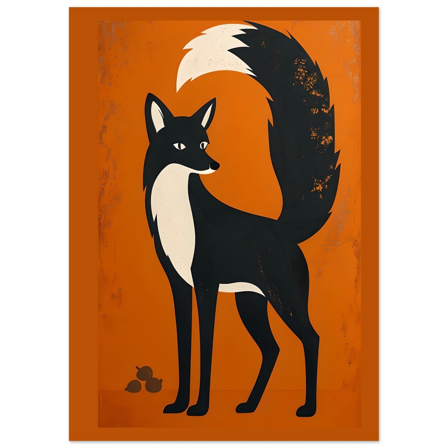 Modern Retro Fox | Scandinavian Woodland Animal Art Poster