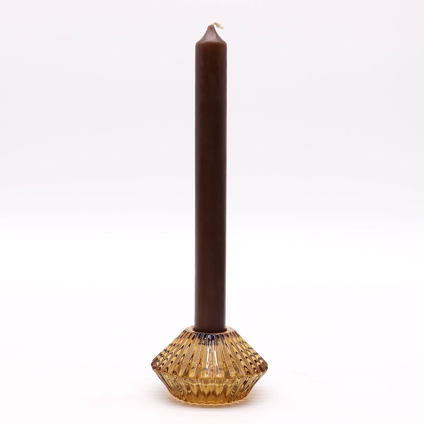 Flower Reversible Flower Candle / Tealight Holder - Antique Amber