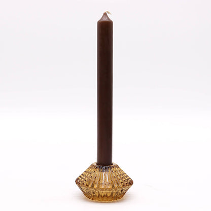 Flower Reversible Flower Candle / Tealight Holder - Antique Amber