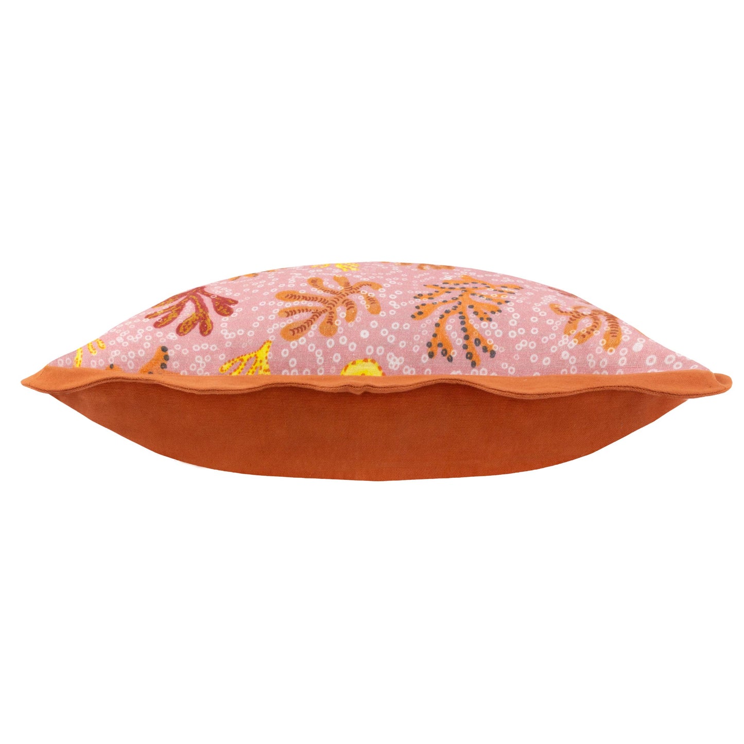 Coral Scalloped Cushion - orange / pink