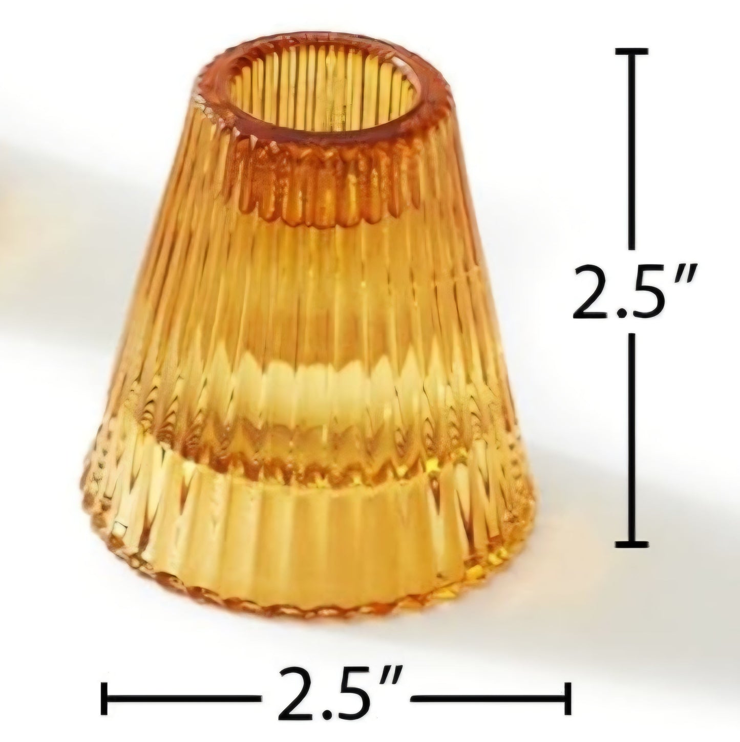 Ribbed Reversible Candle / Tealight Holder - Antique Amber