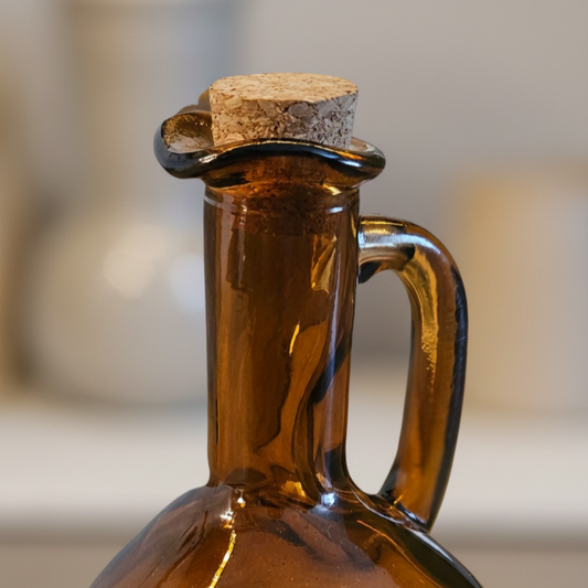 Apothecary Style Colored Glass Bottle with Cork Stopper
