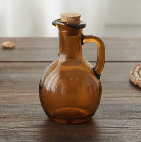 Apothecary Style Colored Glass Bottle with Cork Stopper